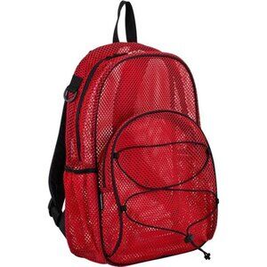 Heavy Duty Mesh Beach Backpack Lightweight Bungee See Through for Travel,College
